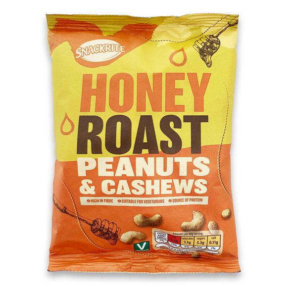 Snackrite Honey Roast Peanuts & Cashews 200g